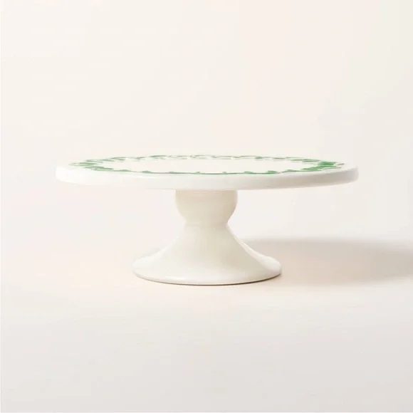 Kate Spade New York x Target White & Green ceramic Cake stand & plates set - Picture 2 of 7